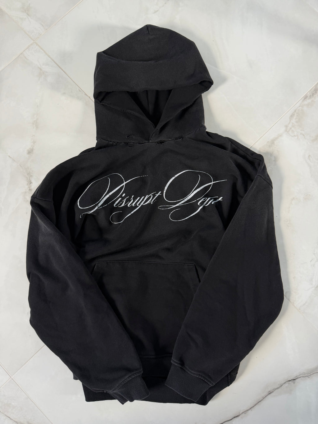 Charcoal Script Hoodie