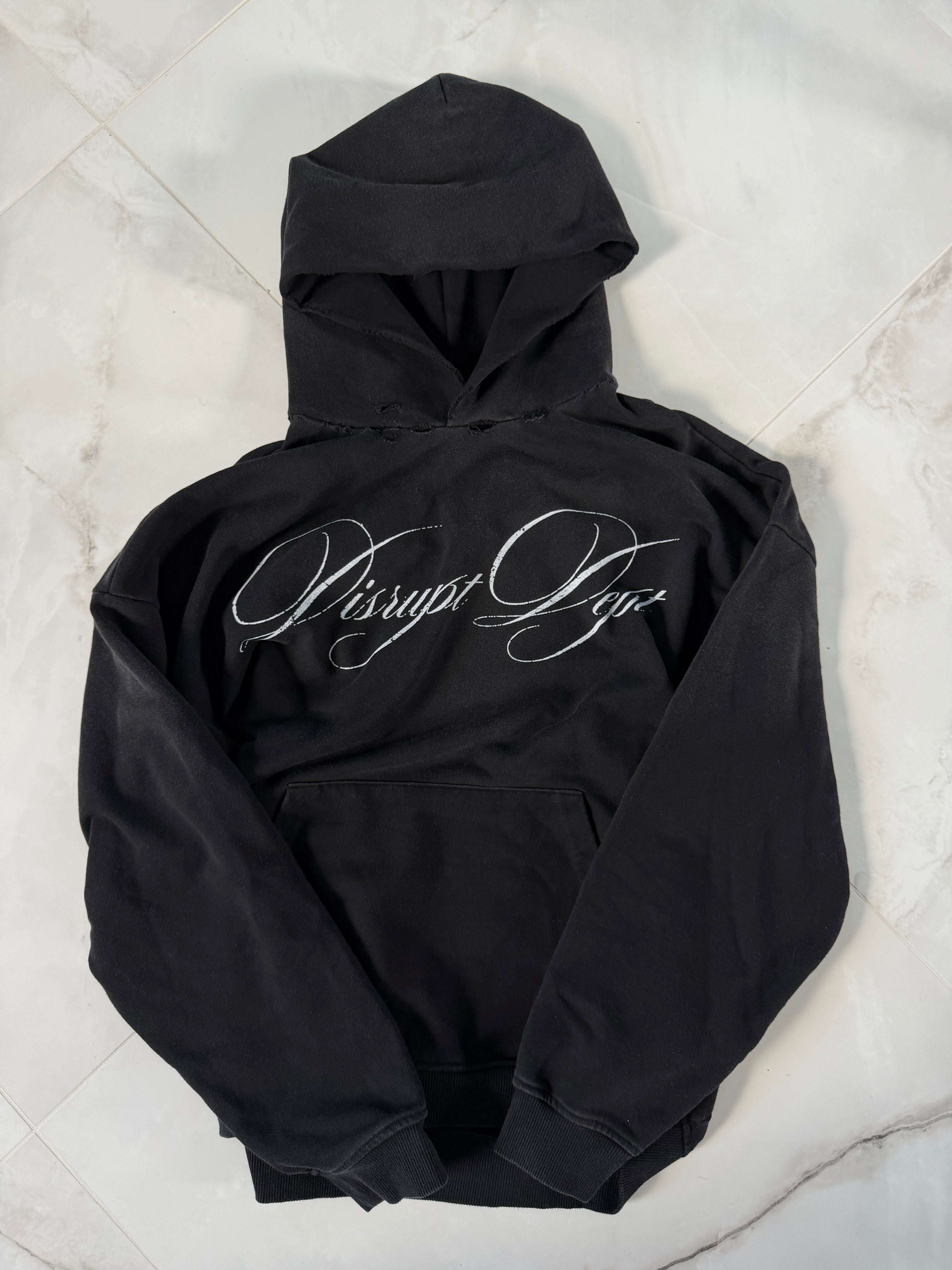 Charcoal Script Hoodie